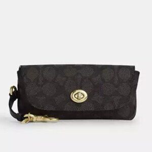 Coach Sunglass Case In Black Signature Canvas